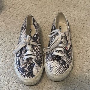 Superga snake print sneaker